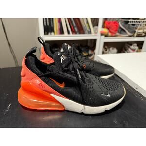 Nike Air Max 270 “Black/Orange/White” Size 5.5y/W7 - 943345-037